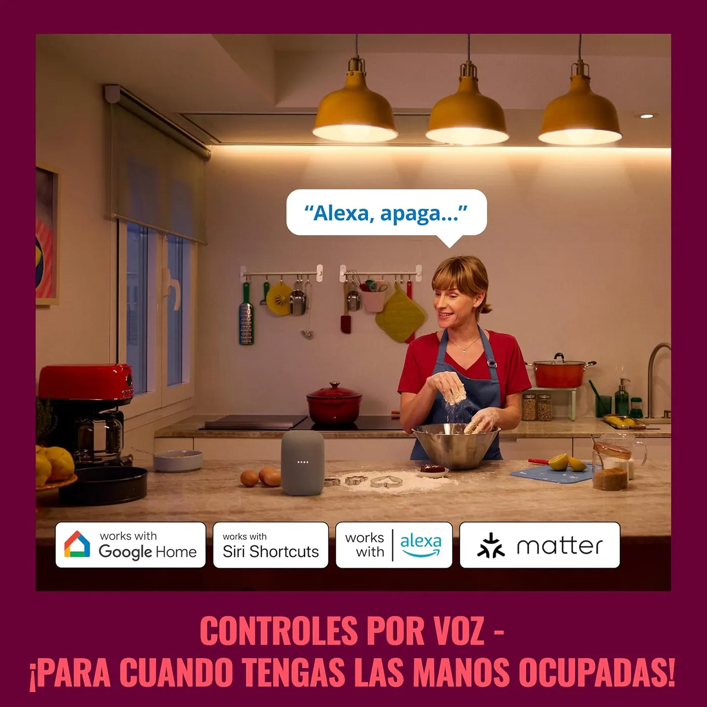 Instalación doméstica con enchufe inteligente WiZ y control desde Alexa
